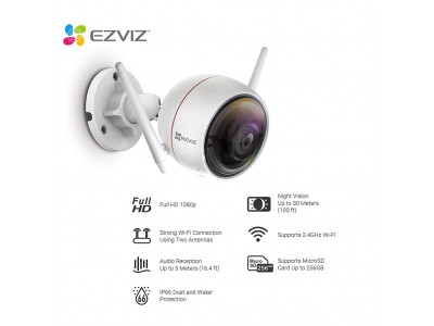 Camera Ezviz CS-CV310 1080P (C3W 1080P) Có đèn có còi báo động Có màu ban đêm Tự ghi âm lời cảnh báo